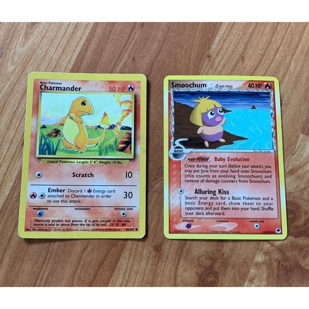 Smoochum‎ and Charmander Pokemon Cards